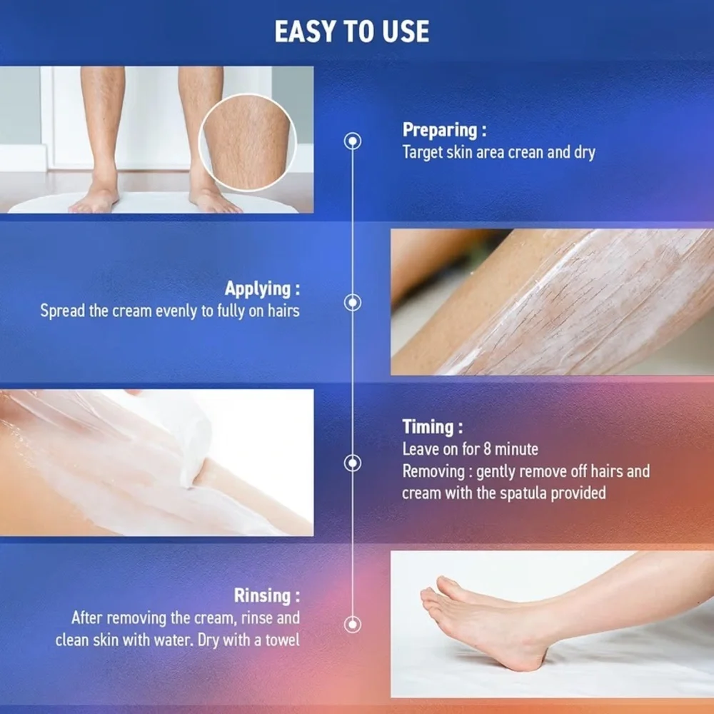 Brand New Set of 3 Men's Hair Removal Cream Chest Legs Intimate Area Depilatory